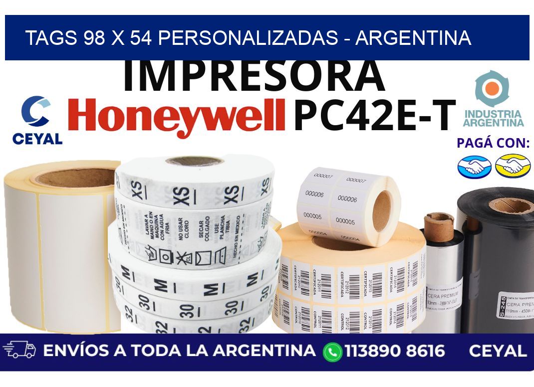 tags 98 x 54 personalizadas – Argentina