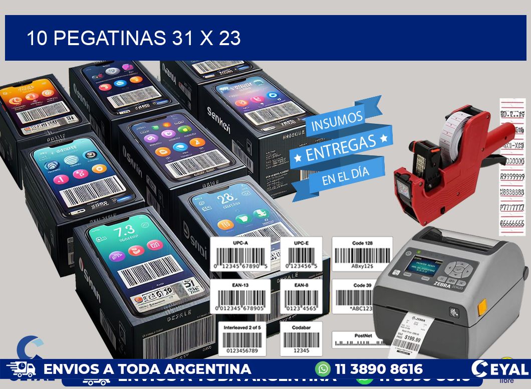 10 PEGATINAS 31 x 23