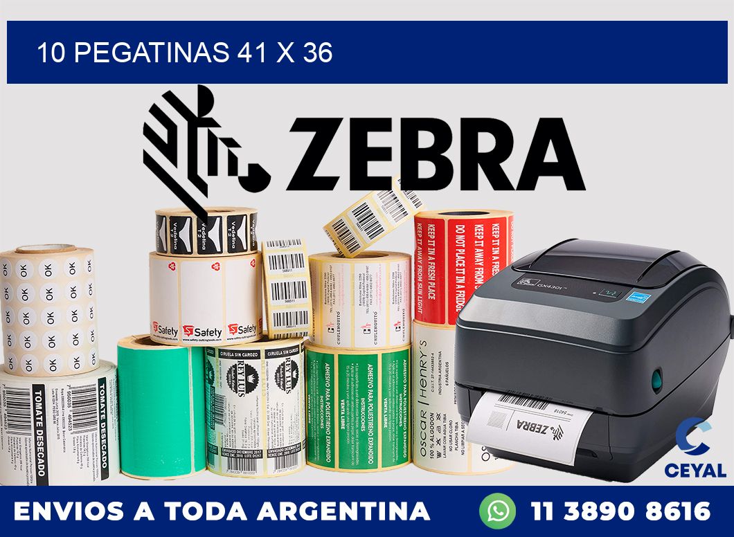 10 PEGATINAS 41 x 36