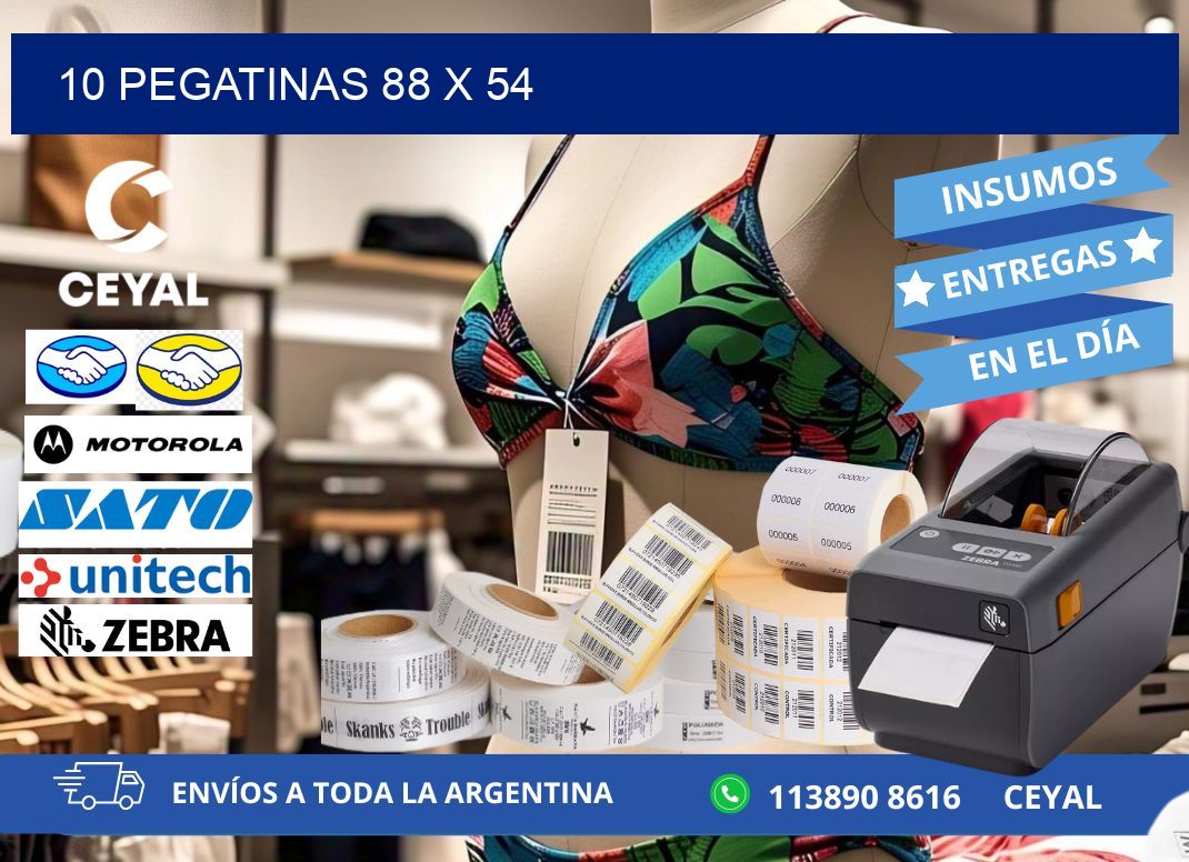 10 PEGATINAS 88 x 54