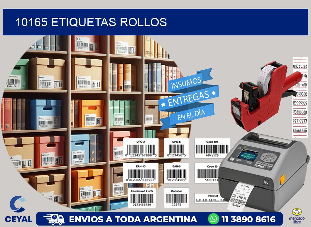 10165 etiquetas rollos
