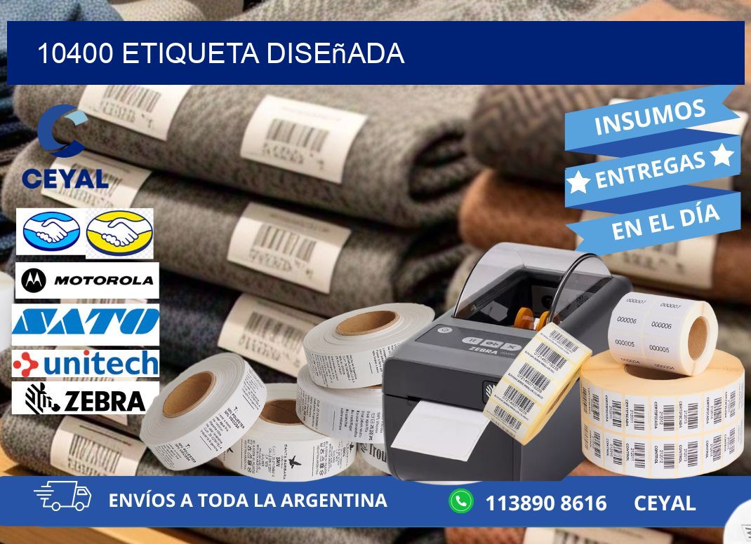 10400 etiqueta diseñada