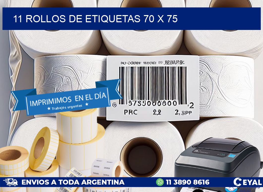 11 ROLLOS DE ETIQUETAS 70 x 75