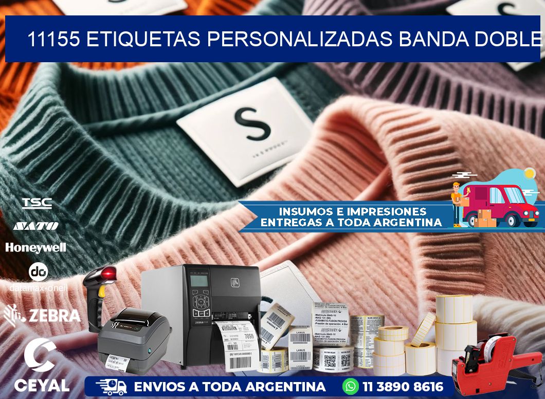11155 Etiquetas personalizadas banda doble
