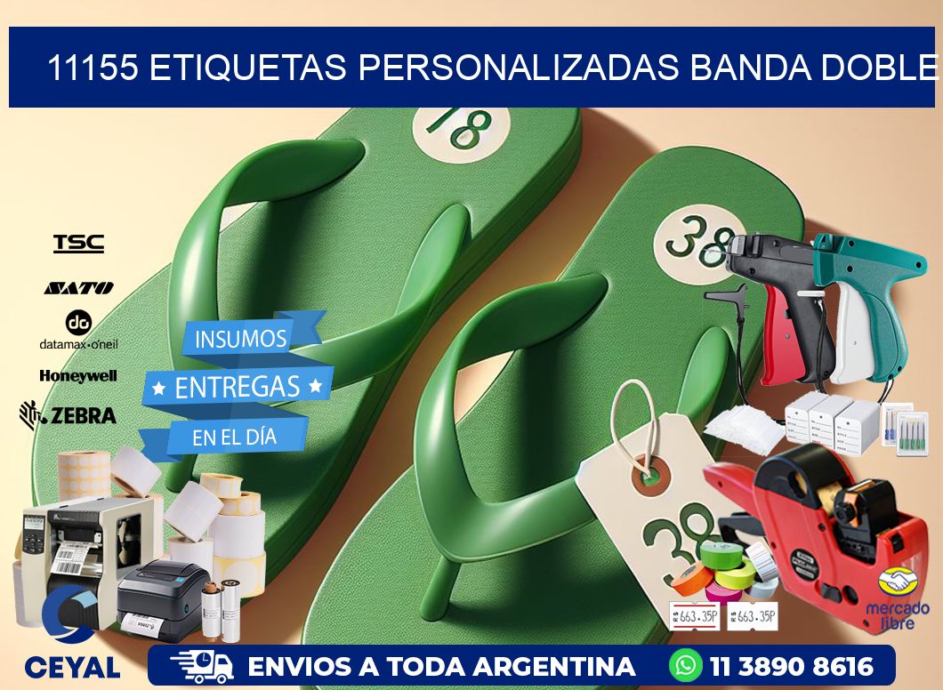 11155 Etiquetas personalizadas banda doble