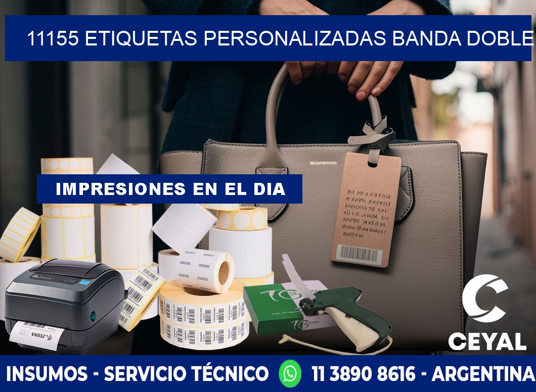 11155 Etiquetas personalizadas banda doble