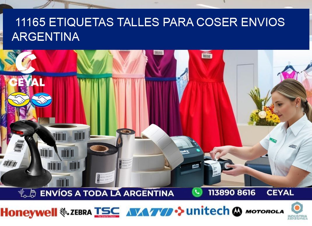 11165 ETIQUETAS TALLES PARA COSER ENVIOS ARGENTINA