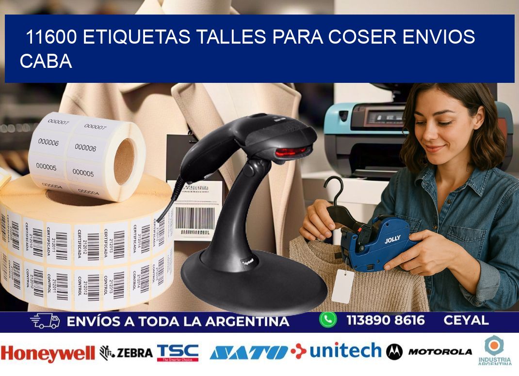 11600 ETIQUETAS TALLES PARA COSER ENVIOS CABA