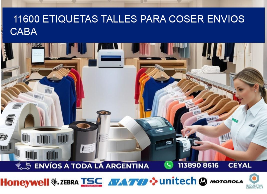 11600 ETIQUETAS TALLES PARA COSER ENVIOS CABA