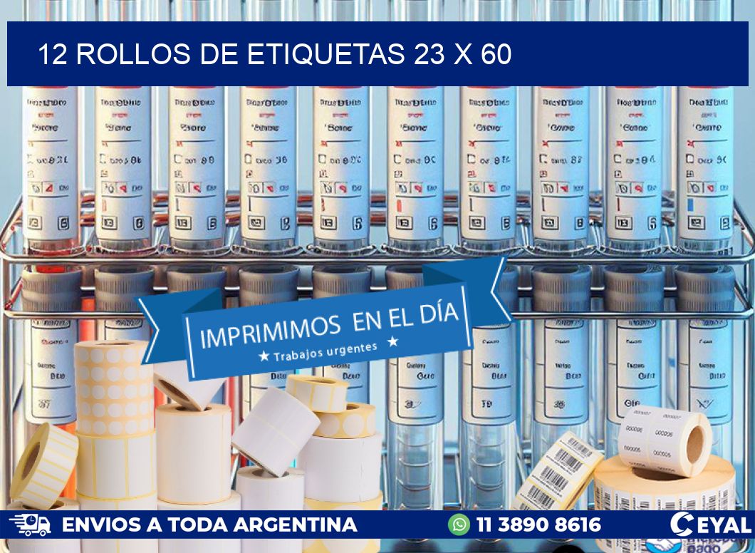 12 ROLLOS DE ETIQUETAS 23 x 60
