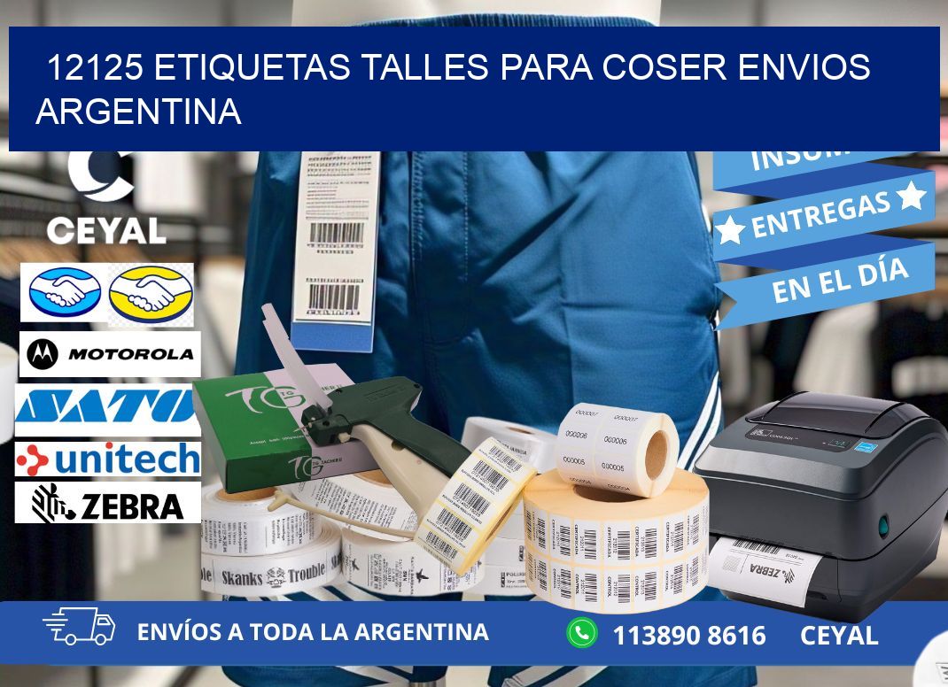 12125 ETIQUETAS TALLES PARA COSER ENVIOS ARGENTINA