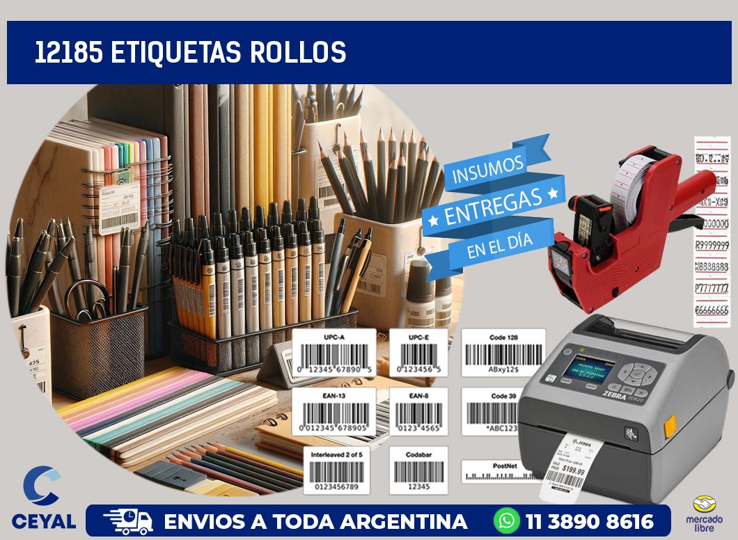 12185 etiquetas rollos