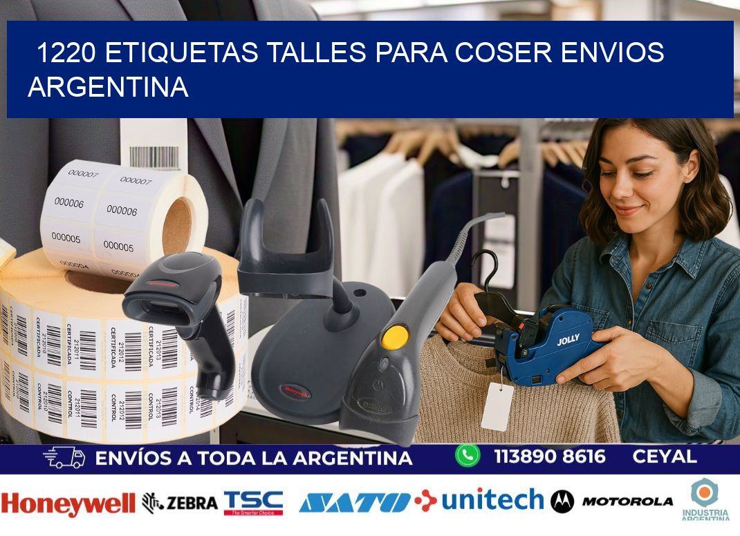 1220 ETIQUETAS TALLES PARA COSER ENVIOS ARGENTINA