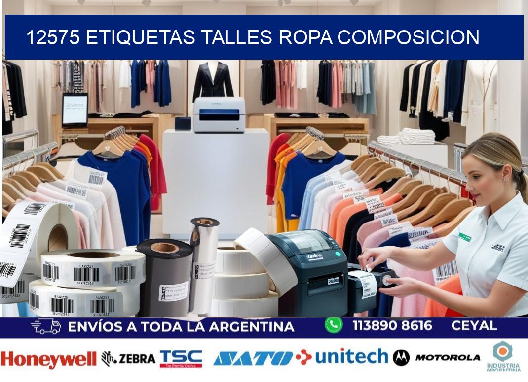 12575 ETIQUETAS TALLES ROPA COMPOSICION