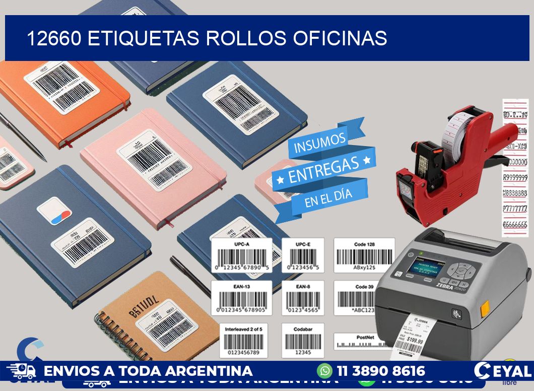 12660 etiquetas rollos OFICINAS