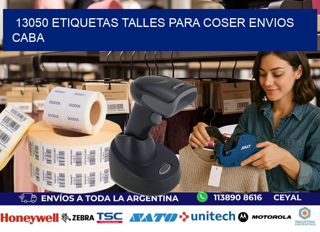 13050 ETIQUETAS TALLES PARA COSER ENVIOS CABA