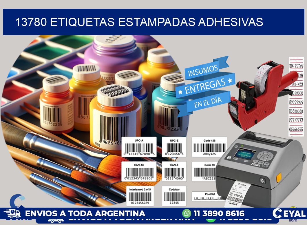 13780 etiquetas estampadas adhesivas