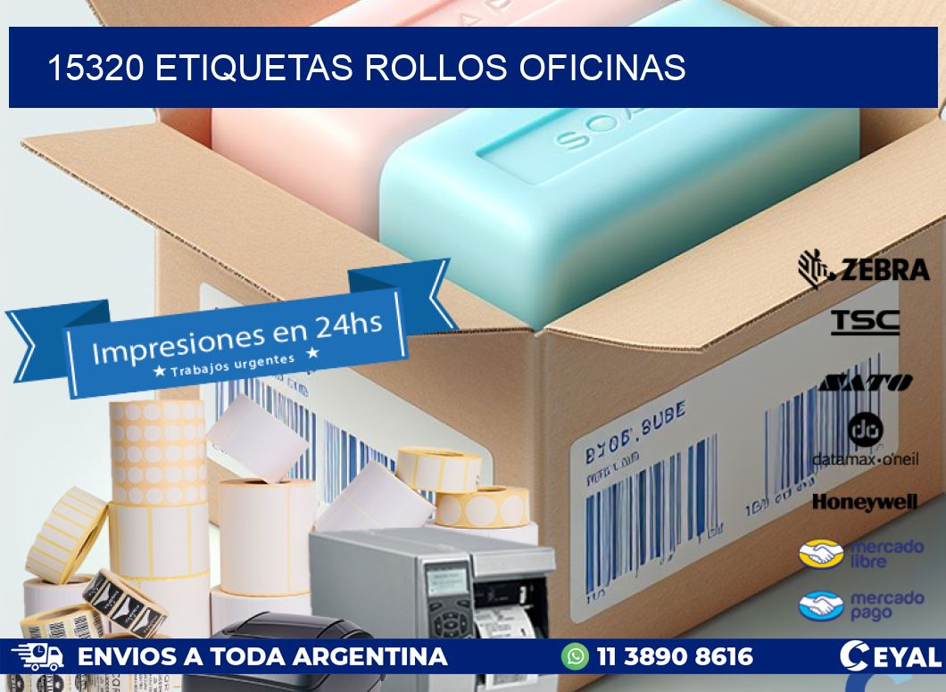 15320 etiquetas rollos OFICINAS