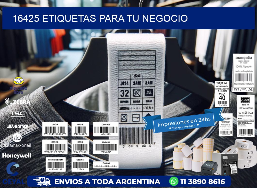 16425 etiquetas para tu negocio