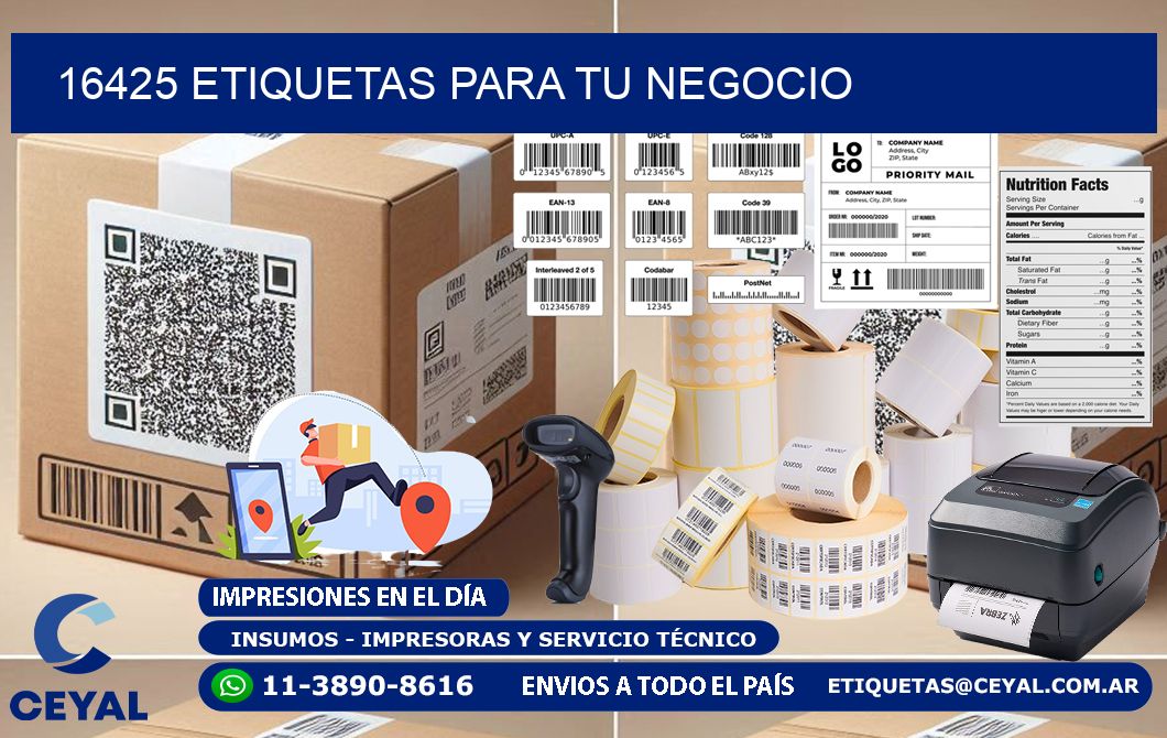 16425 etiquetas para tu negocio
