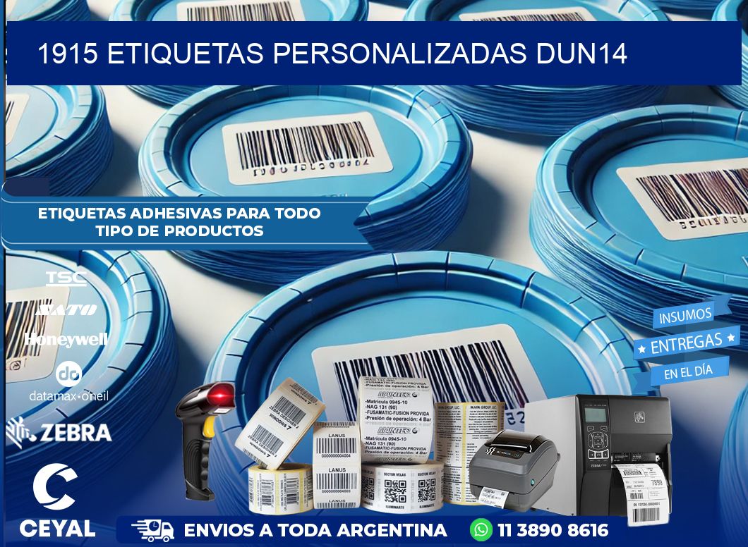 1915 Etiquetas personalizadas dun14