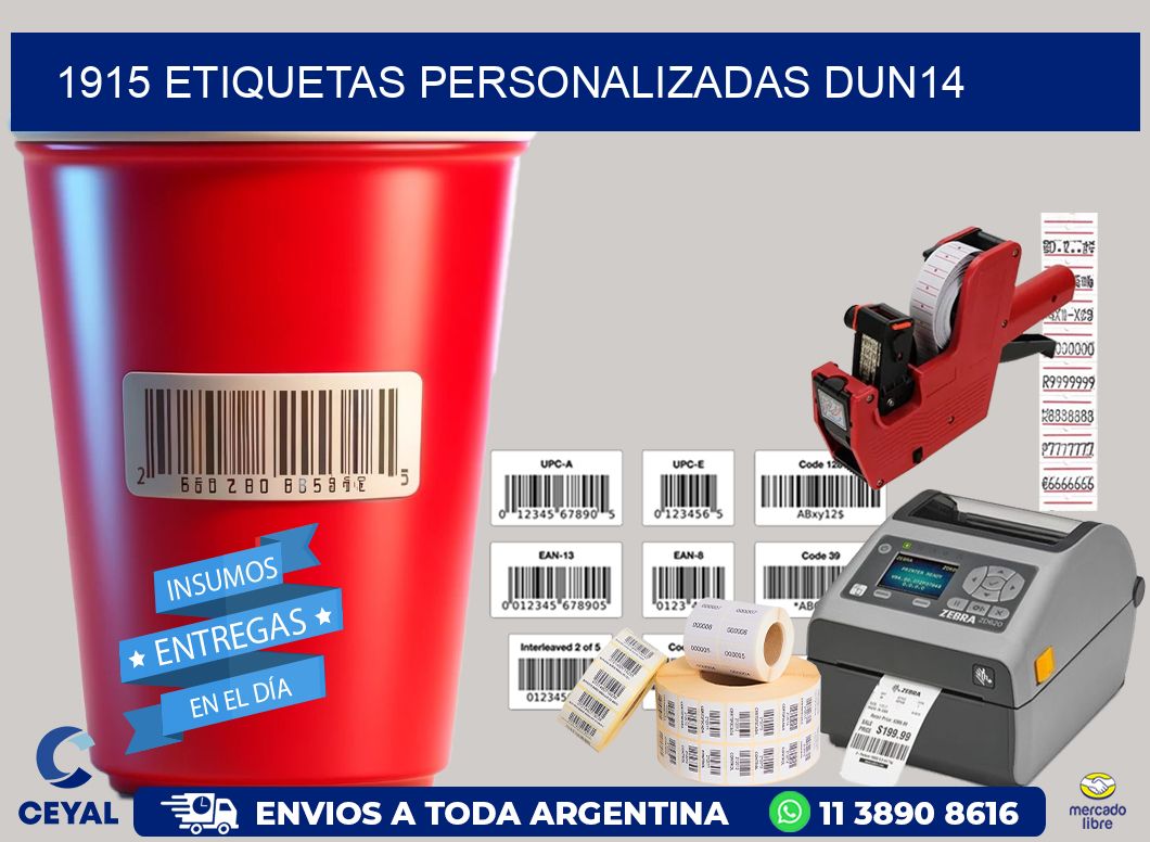 1915 Etiquetas personalizadas dun14