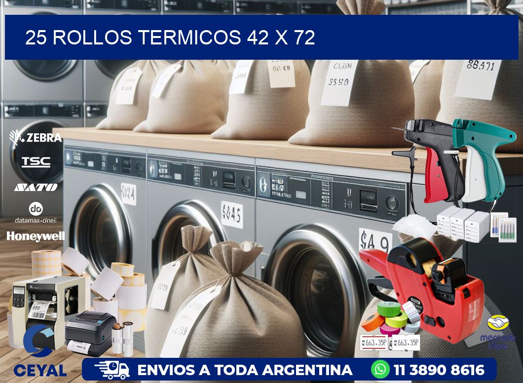 25 ROLLOS TERMICOS 42 x 72