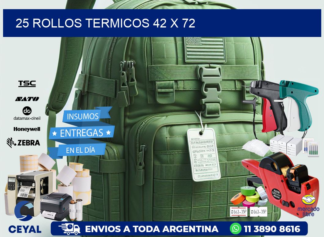 25 ROLLOS TERMICOS 42 x 72