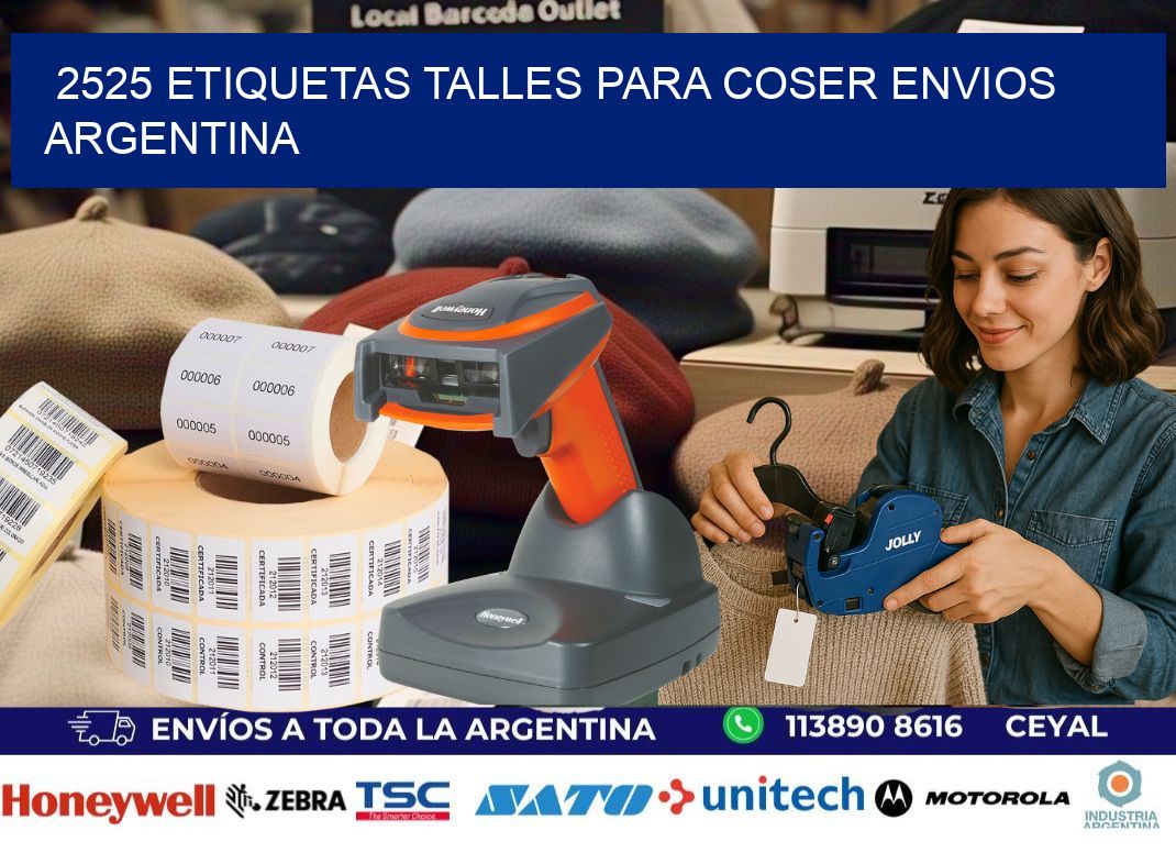 2525 ETIQUETAS TALLES PARA COSER ENVIOS ARGENTINA