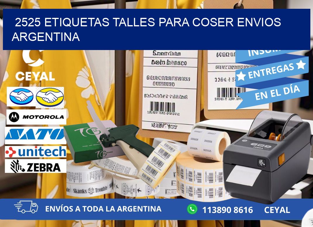 2525 ETIQUETAS TALLES PARA COSER ENVIOS ARGENTINA