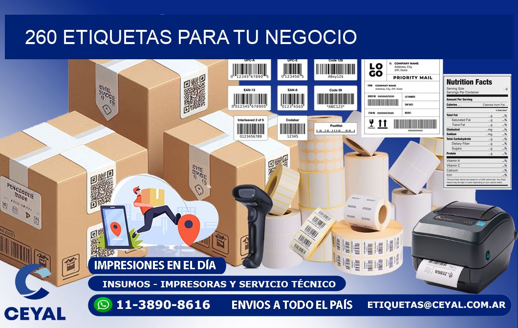 260 etiquetas para tu negocio
