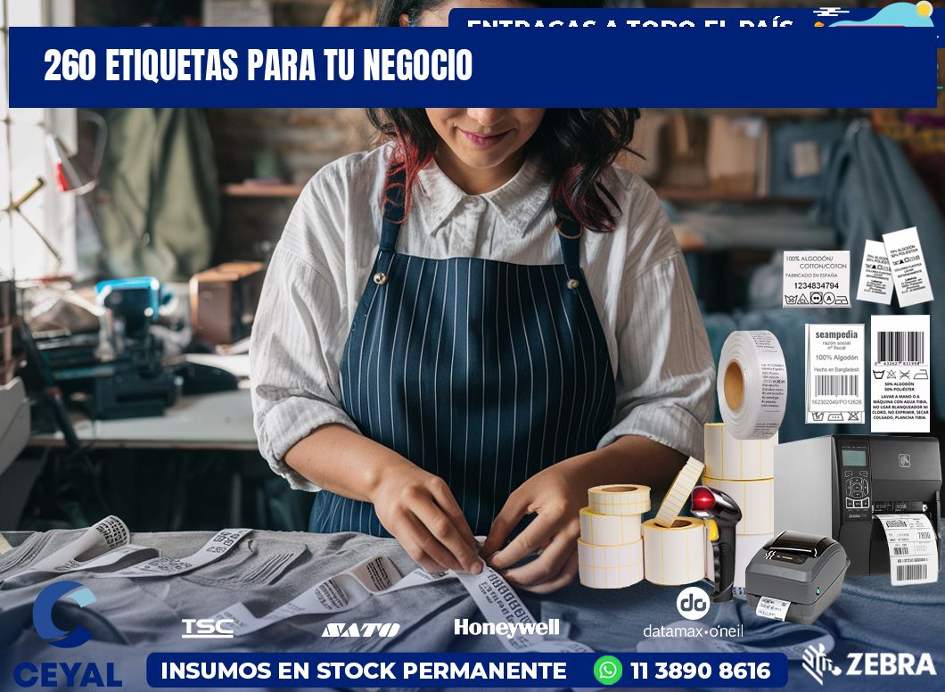 260 etiquetas para tu negocio