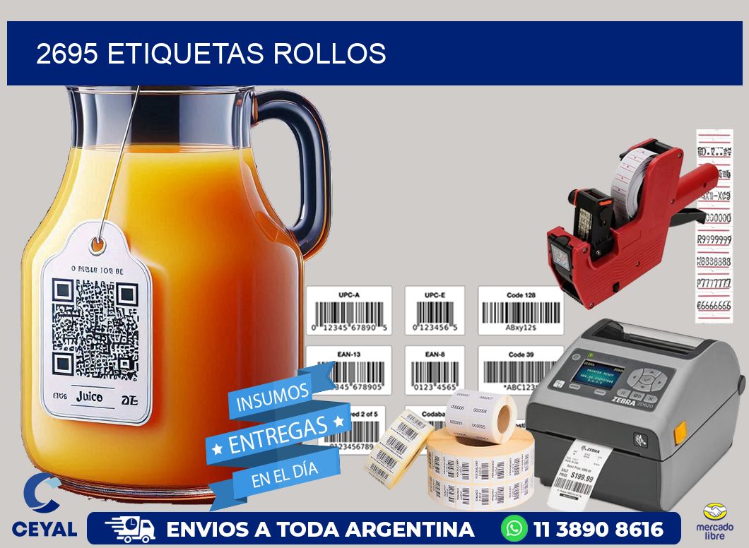 2695 etiquetas rollos