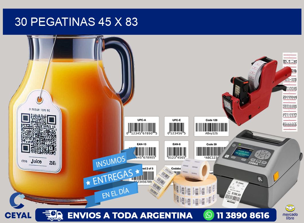 30 PEGATINAS 45 x 83