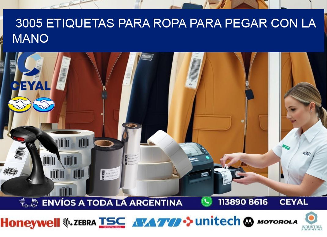 3005 Etiquetas para ropa para pegar con la mano