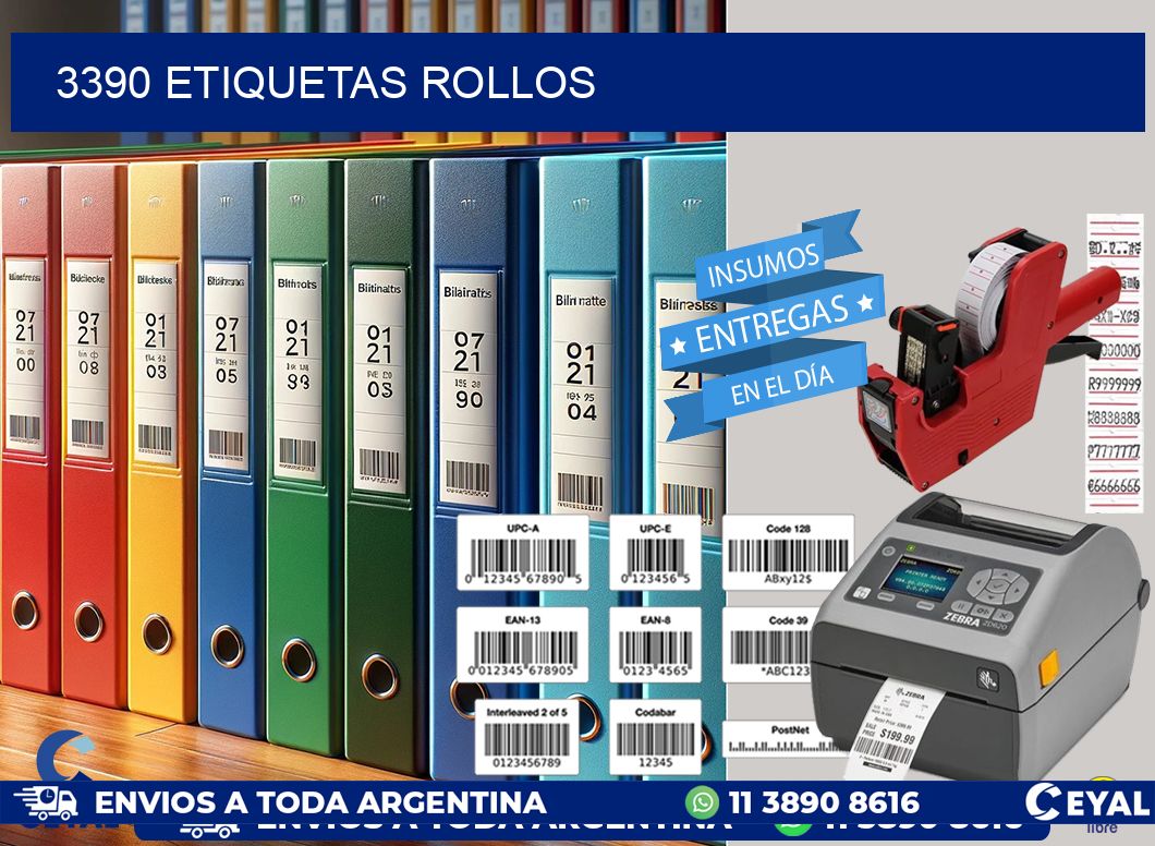 3390 Etiquetas rollos