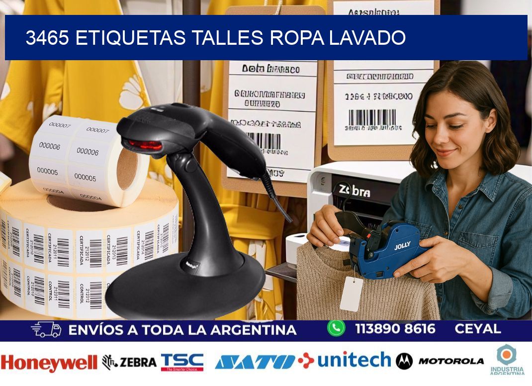 3465 ETIQUETAS TALLES ROPA LAVADO