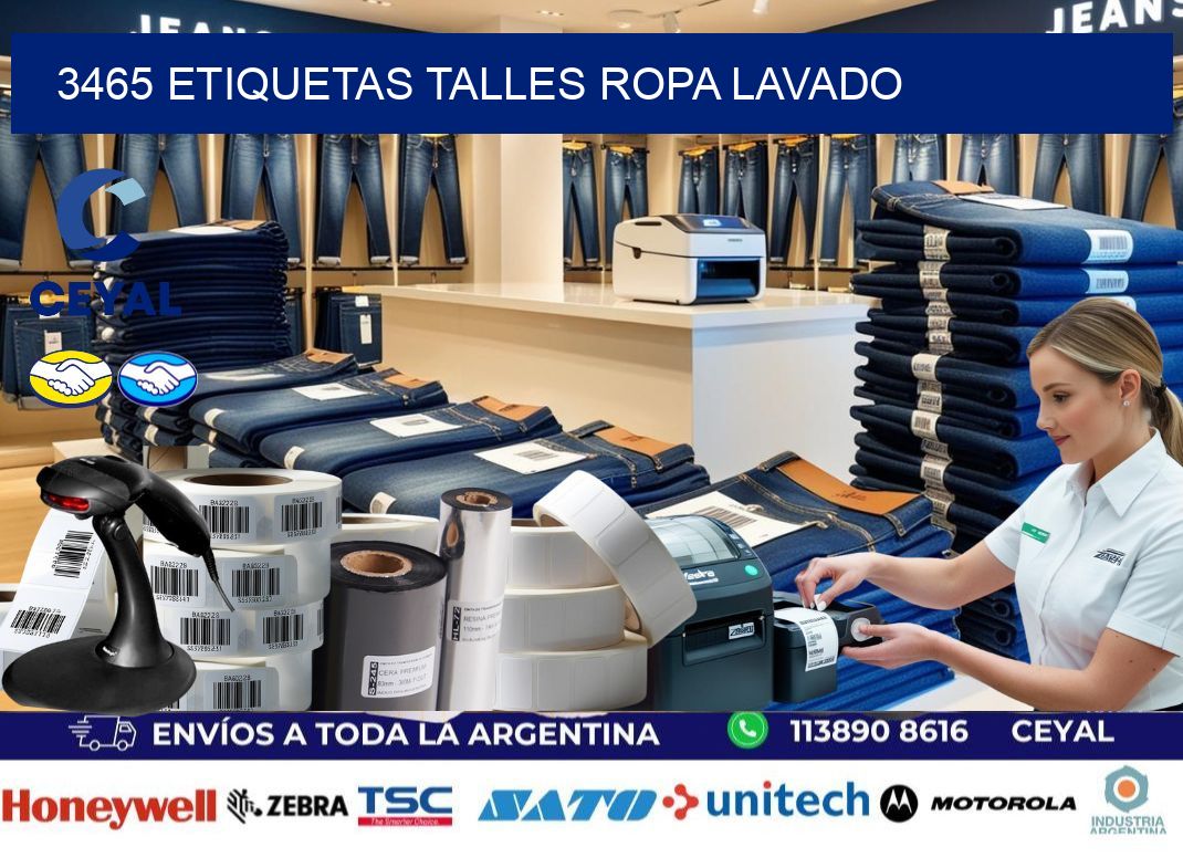 3465 ETIQUETAS TALLES ROPA LAVADO