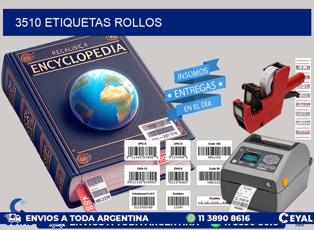 3510 etiquetas rollos