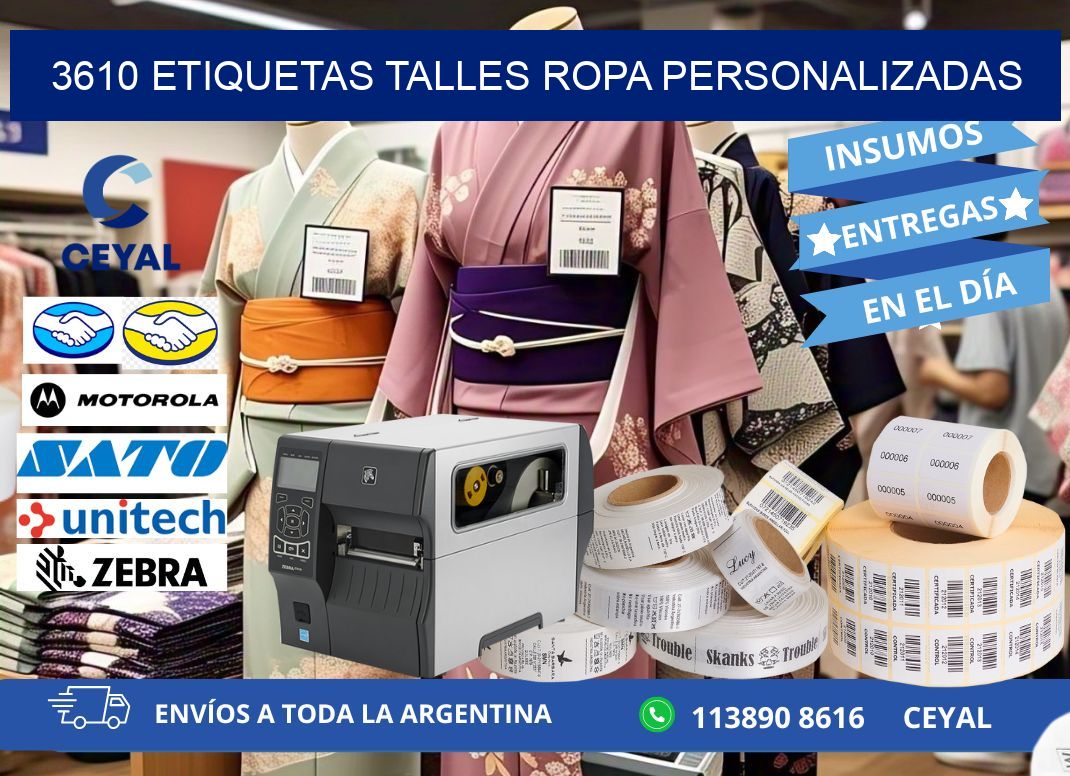 3610 ETIQUETAS TALLES ROPA PERSONALIZADAS