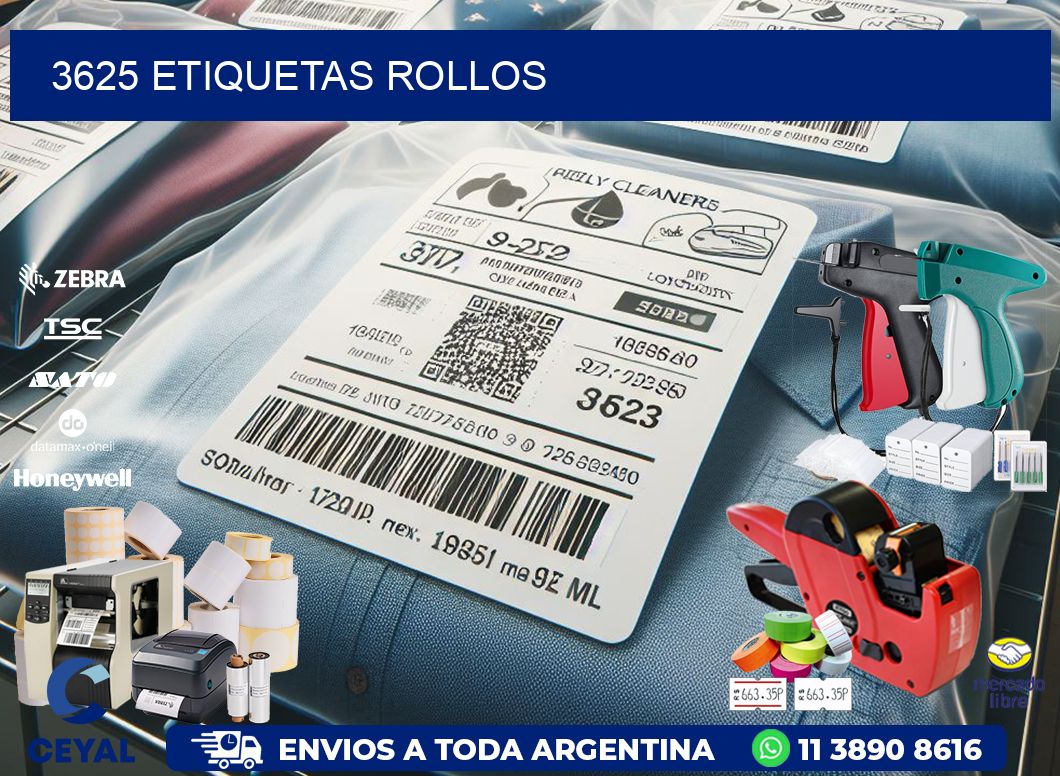3625 etiquetas rollos