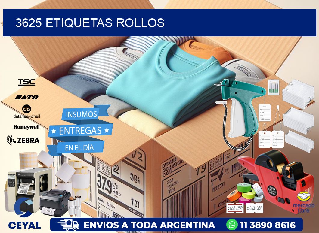 3625 etiquetas rollos
