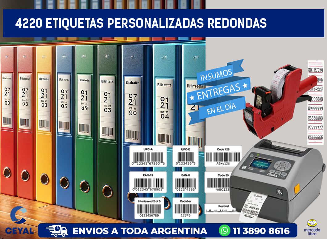 4220 Etiquetas personalizadas redondas