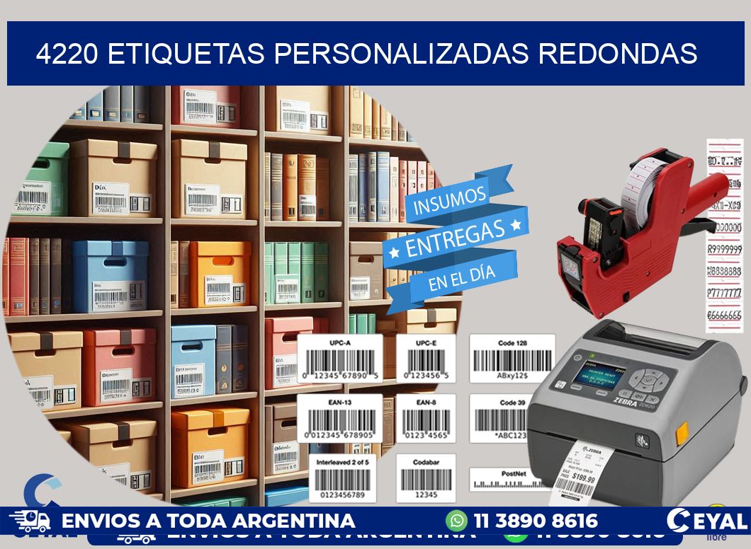 4220 Etiquetas personalizadas redondas