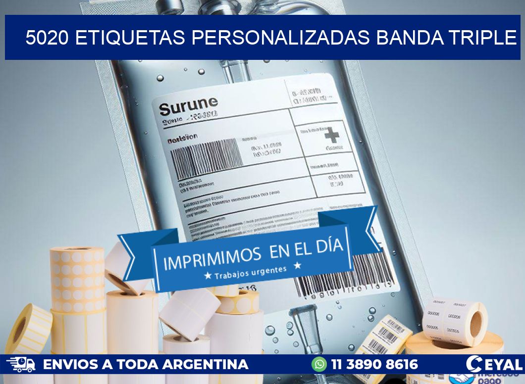 5020 Etiquetas personalizadas banda triple