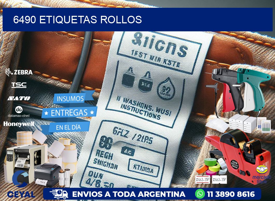 6490 etiquetas rollos