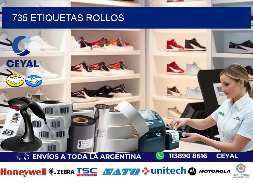 735 etiquetas rollos