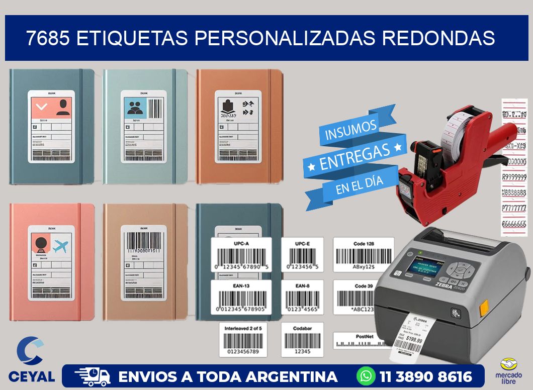 7685 Etiquetas personalizadas redondas