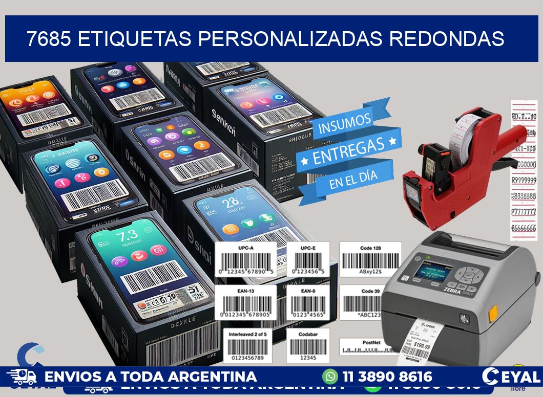 7685 Etiquetas personalizadas redondas