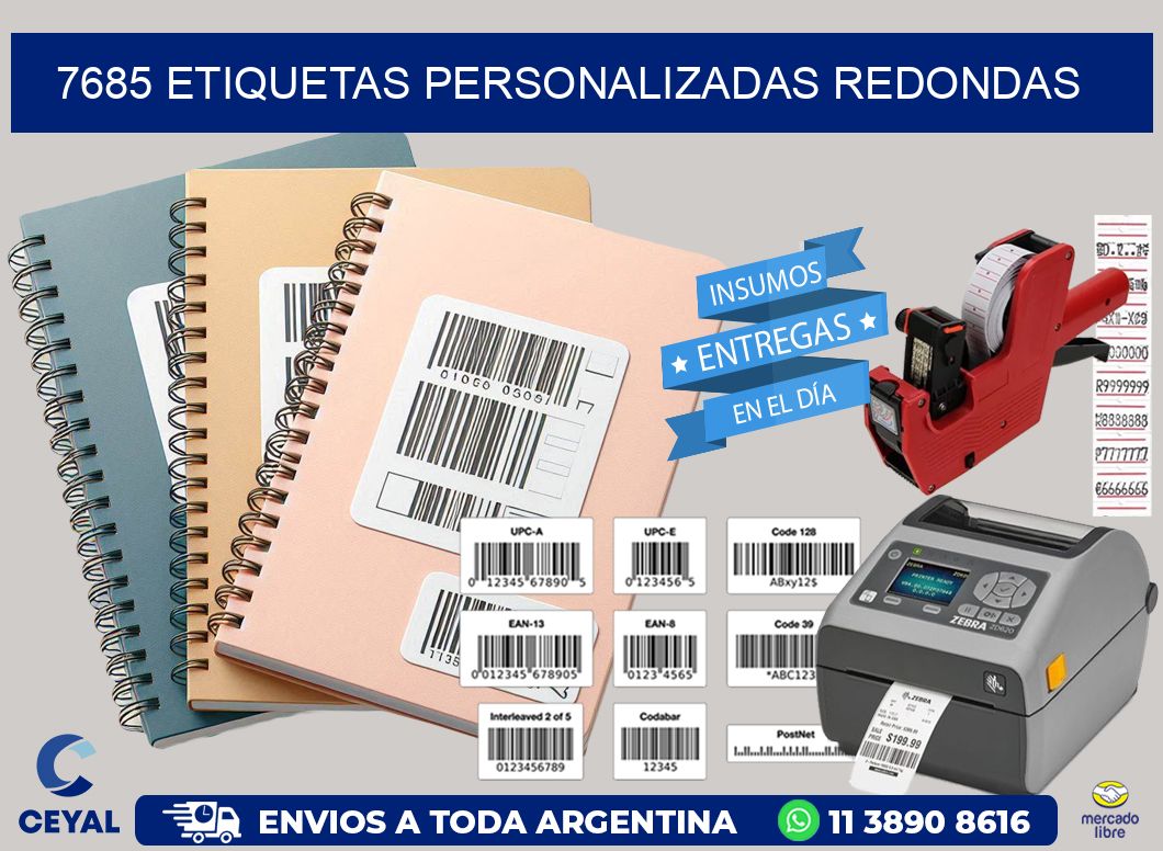 7685 Etiquetas personalizadas redondas